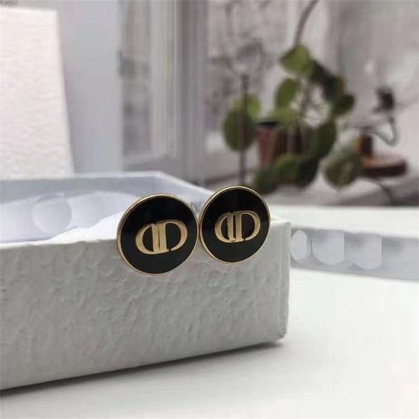 

75%off outlet same years letter drop black glue s925 silver needle brass earrings