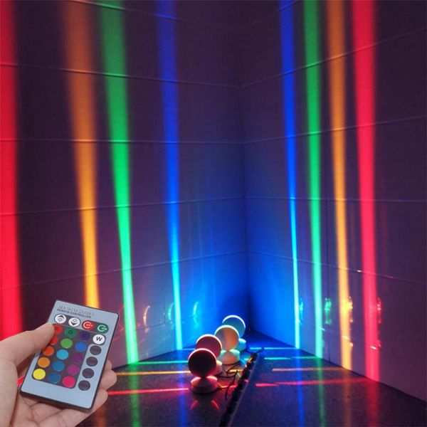

ac85-265v led wall light window sill lamp colorful remote corridor light 360 degree ray door frame line wall lamp for l bar
