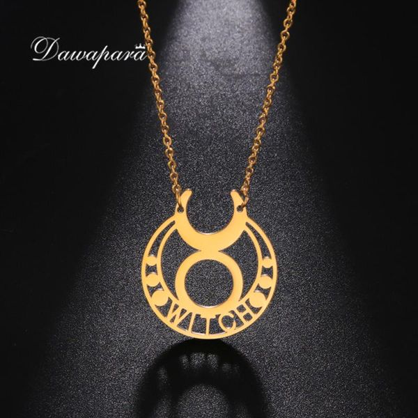 

pendant necklaces dawapara witch moon necklace vintage triple goddess stainless steel wicca jewelry, Silver