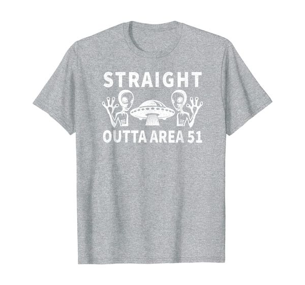 

straight outta area 51 flying saucer ufo alien t-shirt, White;black