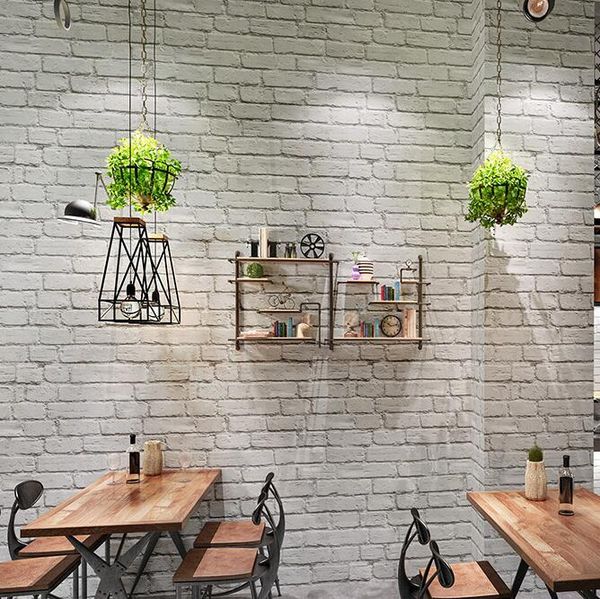 

wallpapers waterproof white brick effect wallpaper 3d wall papar roll modern rustic realistic faux texture pvc covering