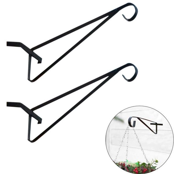 

hooks & rails 1/2/4pc decorative metal plant flowerpot basket hanger wall hanging hook for garden balcony decor