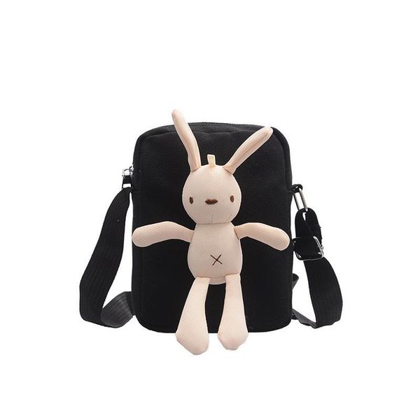 

women popular cute bucket bag 2020 new rabbit style shoulder bag summer hipster woman crossbody canvas bag, Black;red