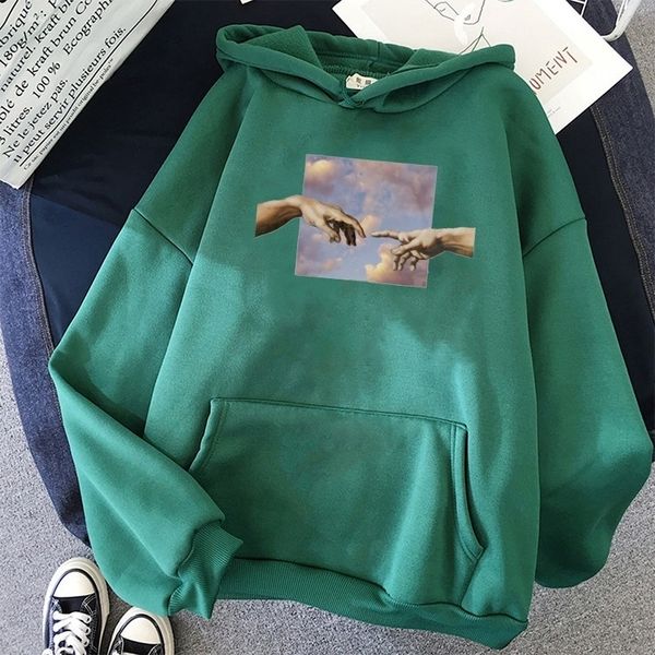 

womens hoodie kawaii loose streetwear sweatshirts women hooded simple pullovers korean style warm 200924, Black