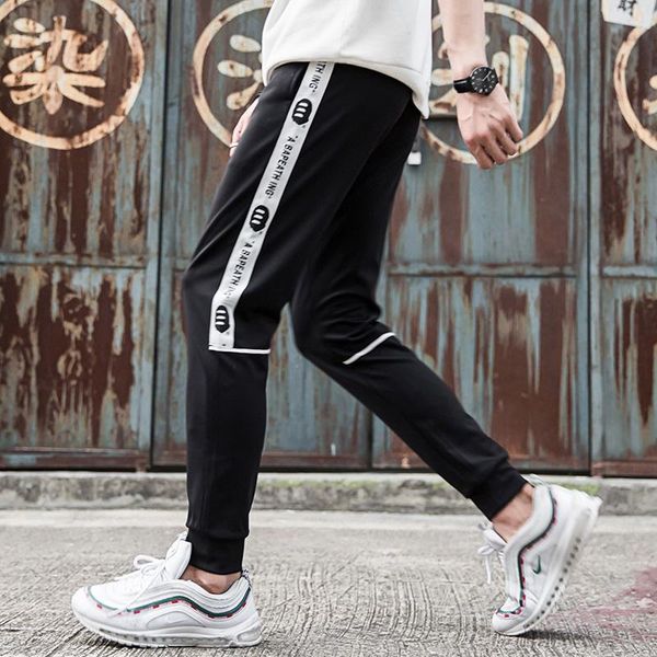

men's pants men winter casual compression cargo large size long warm trousers plus velvet, Black