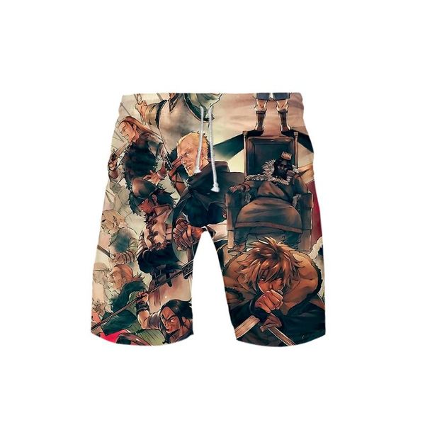 

men's shorts frdun fashion vinland saga 3d print summer recreational style harajuku leisure beach, White;black