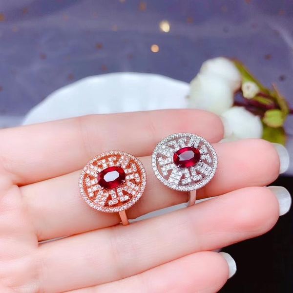 

cluster rings natural ruby ring, 925 silver exquisite style, selling quality, classic style.1, Golden;silver