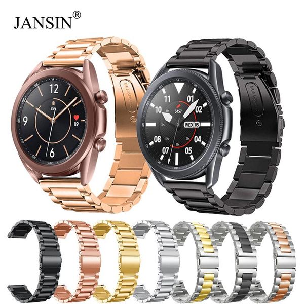 

watch bands stainless steel strap for samsung galaxy 3 45mm 41mm lte bracelet correa metal watchband watch3, Black;brown