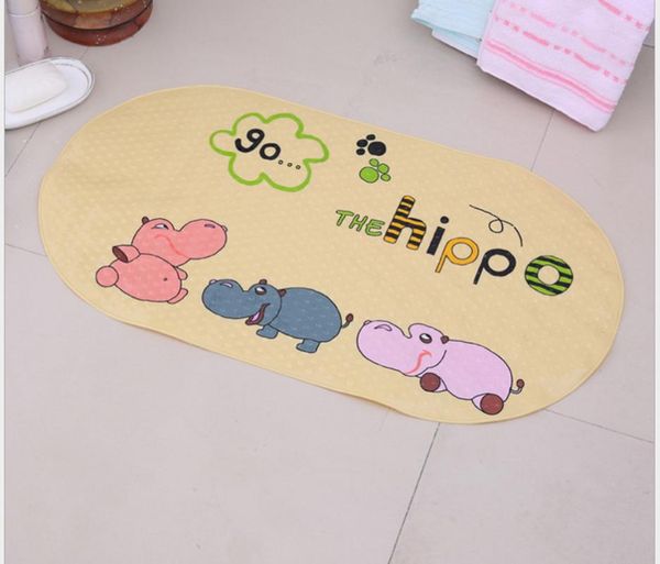 

bath mats 38cm*69cm cute cartoon anti-slip pvc with sucker bathroom carpet shower pad soft massage multi-color