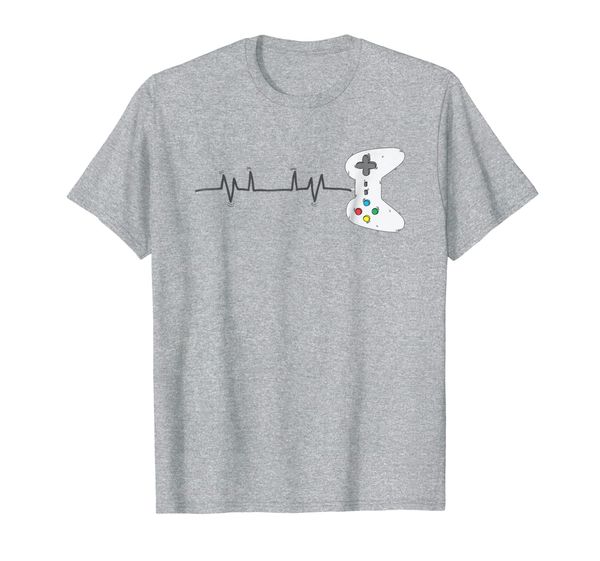 

gamer heartbeat t-shirt, White;black