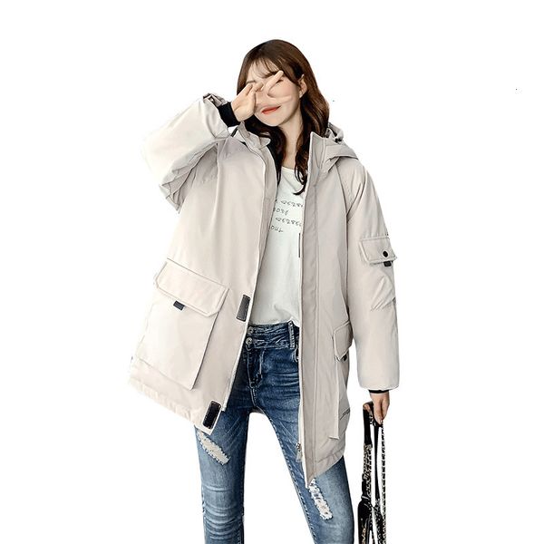 

2021 New Winter style oversized cotton quilted female Korean down jacket h00301 2O1C, Black