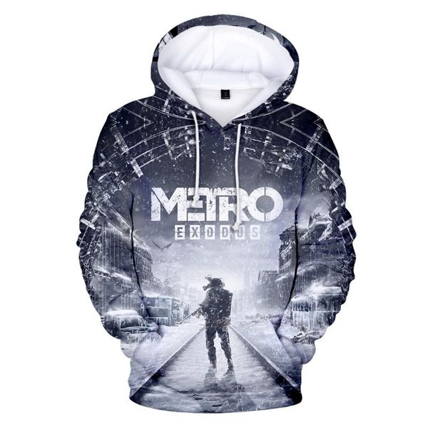 

men's hoodies & sweatshirts metro exodus subway leaving 3d print men/women autumn warm boys casual coat clothes, Black