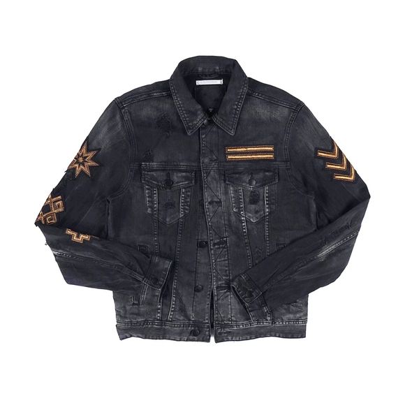 

2021 men's vintage denim jackets fashion embroidery jean jackets hip hop cotton coat for male 1 order, Black;brown
