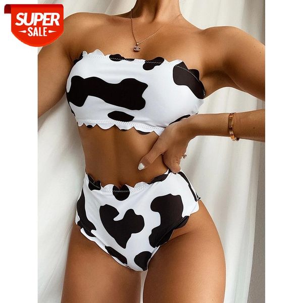 

high waist bikini swimwear women's swimsuit 2021 zebra print bandeau brazilian bikinis set swim wear bathing suit biquini #ov1a, White;black