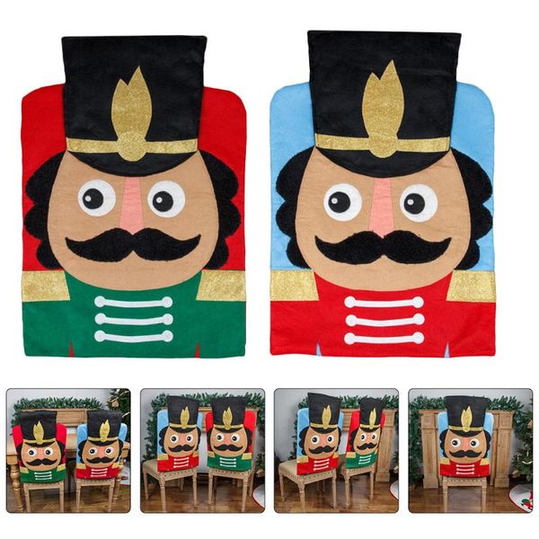 

chair covers 2pcs home restaurant christmas themed nutcracker