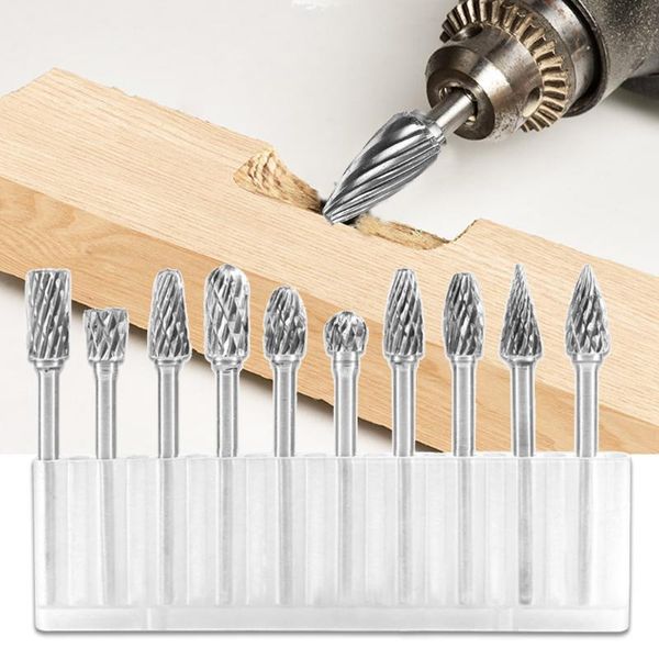 

professional hand tool sets 10pcs tungsten carbide engraving burrs bit rotary files grinding head set