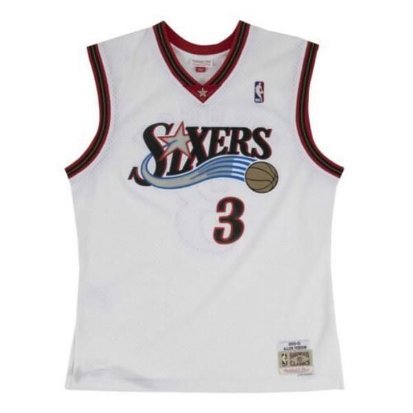 

740 allen iverson mitchell & ness white 2000-01 jersey vest stitched basketball jersey, Black