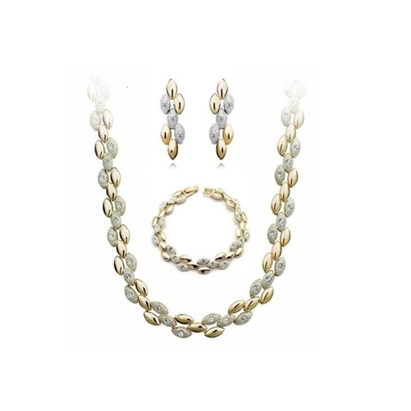 

jewelry sets wheat necklace earrings bracelet fashion set bride charms women lover gifts dropshipping quality true gold platted, Black