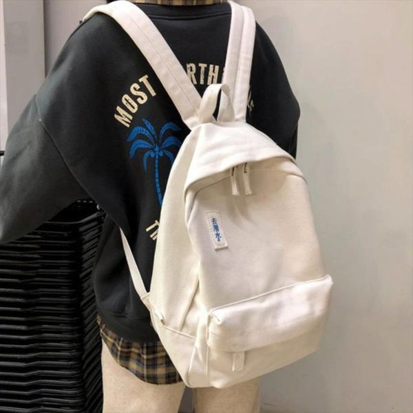 

fashion women backpack for school teenagers black bag female bookbag mochila girl canvas