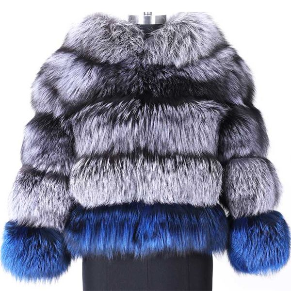 Cappotto da donna invernale in vera pelliccia giacca in pelle con cappuccio cuciture spesse colore moda gilet naturale 211124