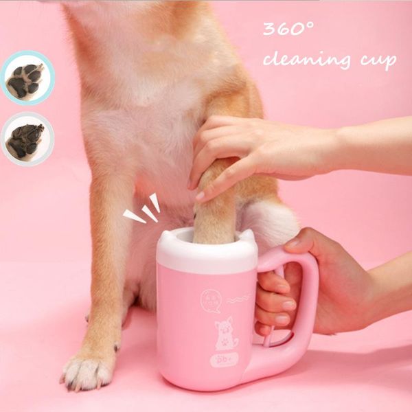 

dog grooming outdoor portable pet cleaner cup soft silicone foot washer clean paws one click manual quick feet wash