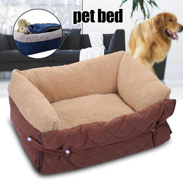 

pull pet nest dog sofa cushion cats mattress flip autumn winter warm bed sofa carpet home cat bed house panier chien hondenmand
