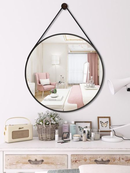 

mirrors round bathroom mirror home wall-mounted self-adhesive vanity decoration