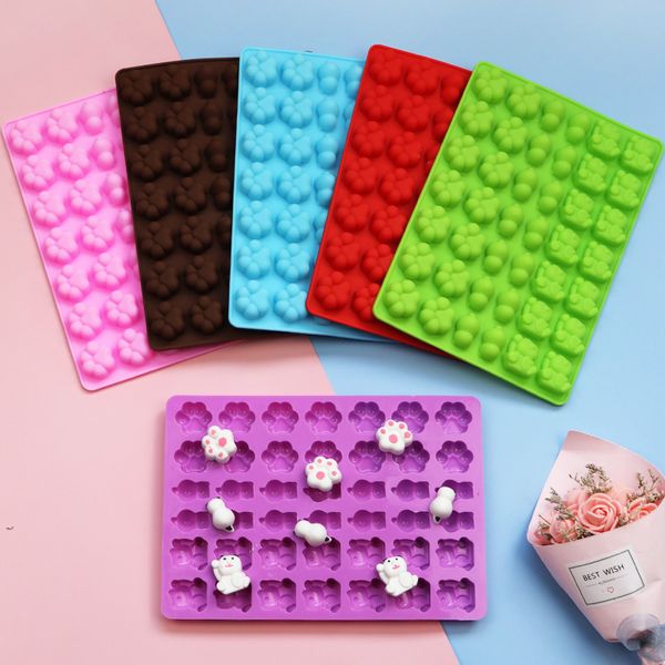 42 полость Panda Cat-Pad силиконовые шоколадные конфеты сахар сахар помадка FIMO пресс-формы без палочки формы для шоколада, желло, листовые конфеты DH8766