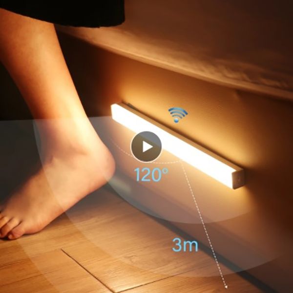 

motion sensor cupboard wardrobe bed lamp under cabinet night smart perception home light for closet stairs led