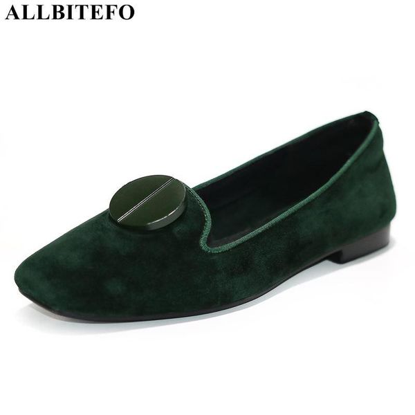 

dress shoes allbitefo full genuine leather square toe low-heeled women casual comfortable office ladies party heels, Black
