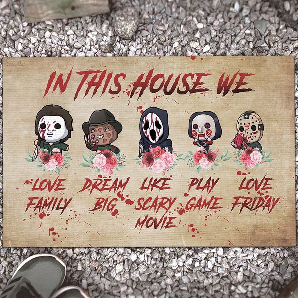 

cloocl horror moviecarpets doormat 3d graphics in this house we love friday floral printed carpet soft flannel kitchen mats floor mat