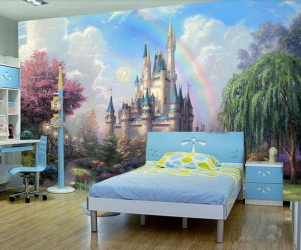 

wallpapers bacal custom 3d mural bedding room tv sofa wall backdrop fantasy castle entrance kids decor po wallpaper