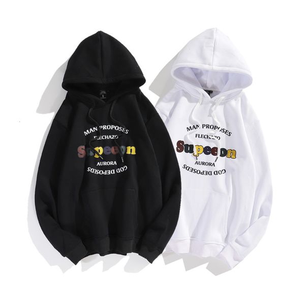

winter coat men's hoodies sweater long sleeve hooded pullover with velvet, Black