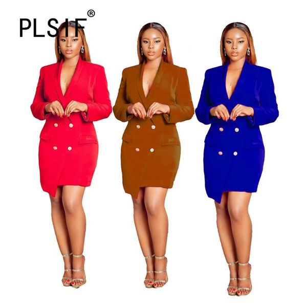 

casual dresses simple pure color deep v neck long sleeve mini dress office lady fashion women sheath young party, Black;gray