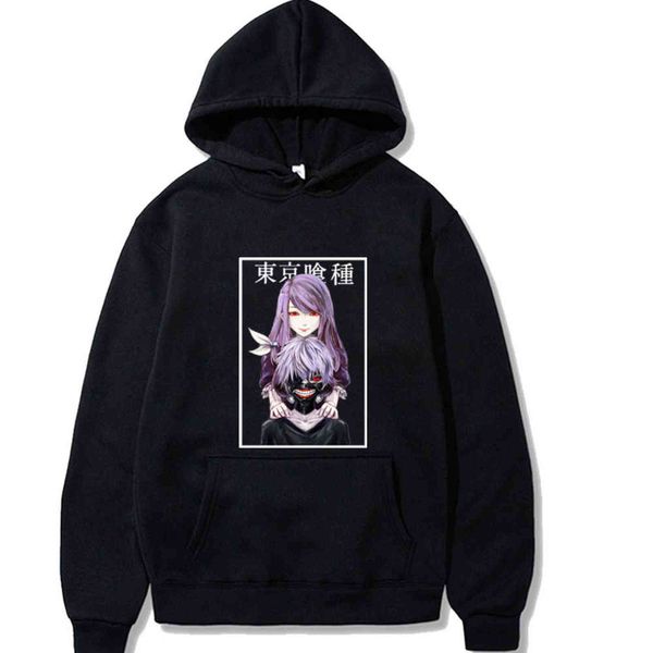 Tokyo ghoul moda anime element hoodies topes unisex roupas y211118