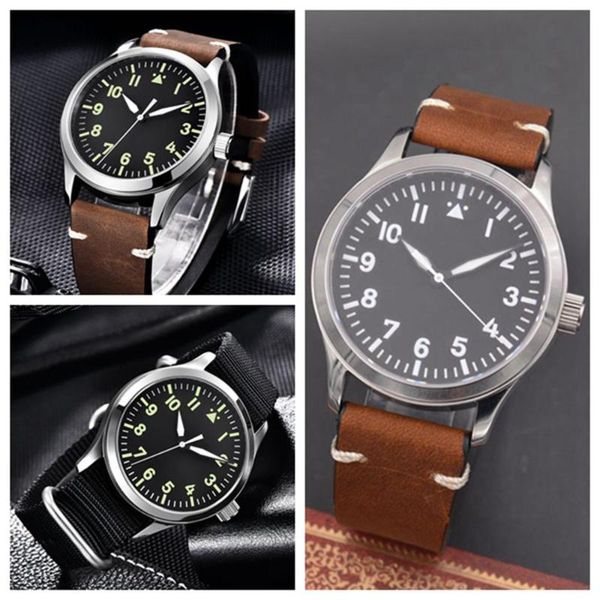 

wristwatches sterile dial mens watch 42mm sapphire glass military automatic sport design mechanical, Slivery;brown