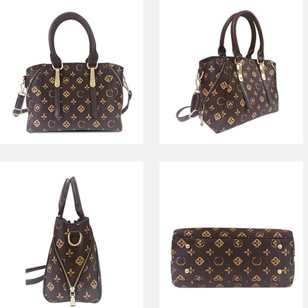 

100% genuine leather classic printed pattern tote bag for women 2021 new fashion single shoulder bucket handbags luis vitton bag