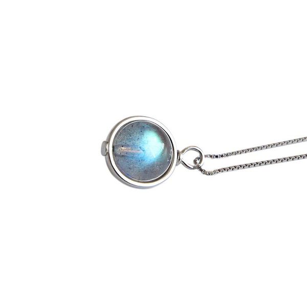 

chains natural labradorite ball necklace pendant reiki healing fashion, Silver