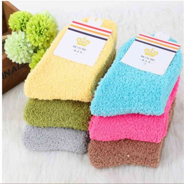 

winter warm slouch fuzzy slipper socks for women solid color black white wool boot sleep thermal socks chausson chaussette femme y1120