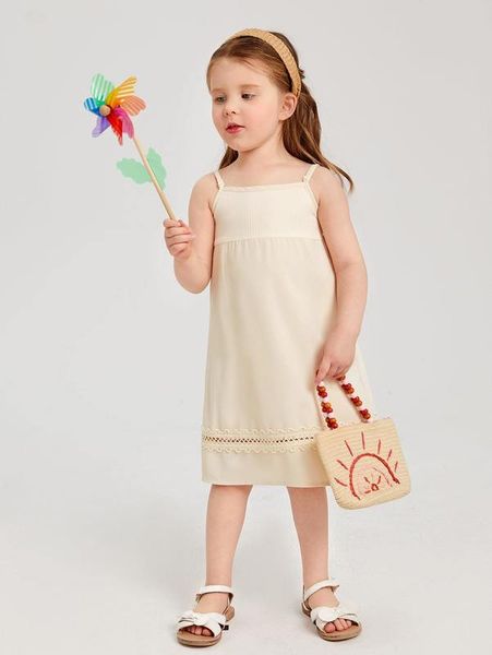 

toddler girls guipure lace insert cami dress she, Red;yellow