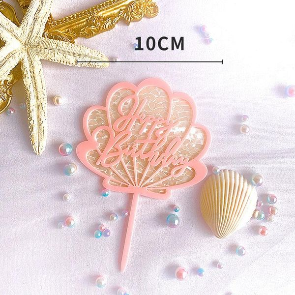 

other festive & party supplies ocean acrylic happy birthday cake er gold shell for girls decorations baby shower