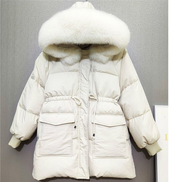 

2021 new winter jacket women hooded big fur collar warm coat female er women's down jackets 2ikc, Black