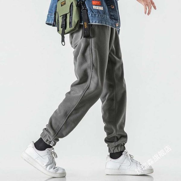 

autumn and winter new sports men's loose legged fleece guard casual pants fashion brand harlan, Black