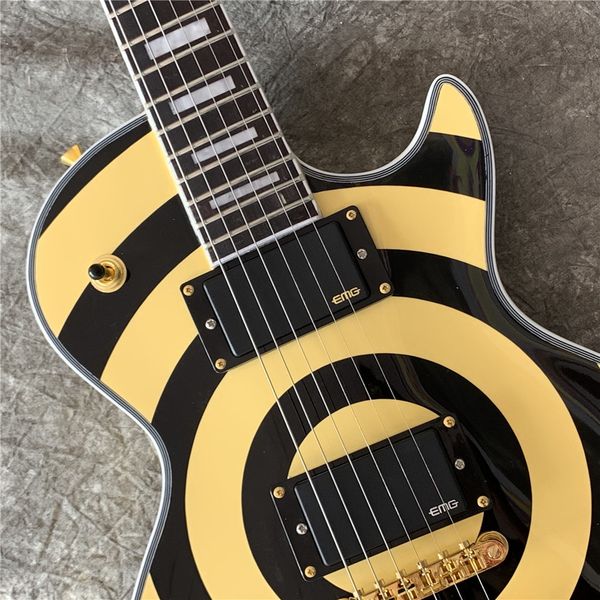 

custom electric guitar golden hardware zakk model emg pickups mahogany body rosewood fingerboard