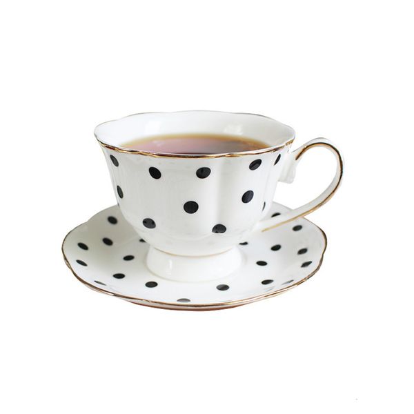 

europe noble bone china striped wave point coffee mug saucer set 200ml luxury ceramic mug grade porcelain tea cup cafe party
