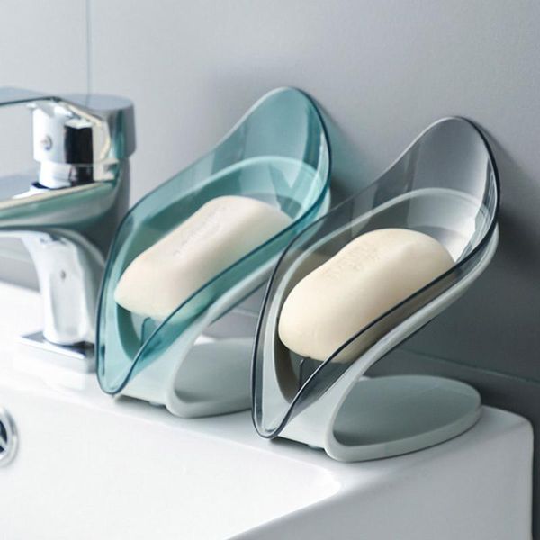 

soap dishes 1 pcs leaf shape box drain holder bathroom shower dish storage plate tray supplies gadgets