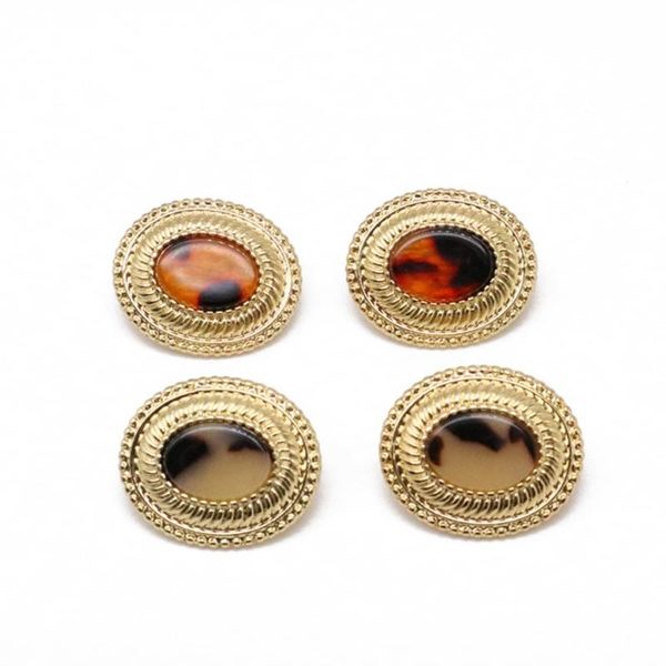 

clip-on & screw back sweet cute alloy leopard resin fashion earring, Silver
