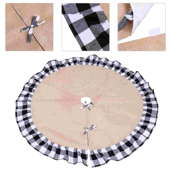 

christmas decorations 1 pc decorative xmas tree apron skirt dress (black white)