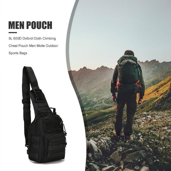 

oxford cloth climbing waist chest pouch 5l portable men molle outdoor sports bag for family outdoor camping accessories
