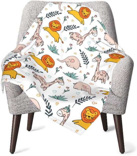 

blankets baby blanket for kids super soft woolen toddler with lion elephant and giraffe 30 x 40 inches